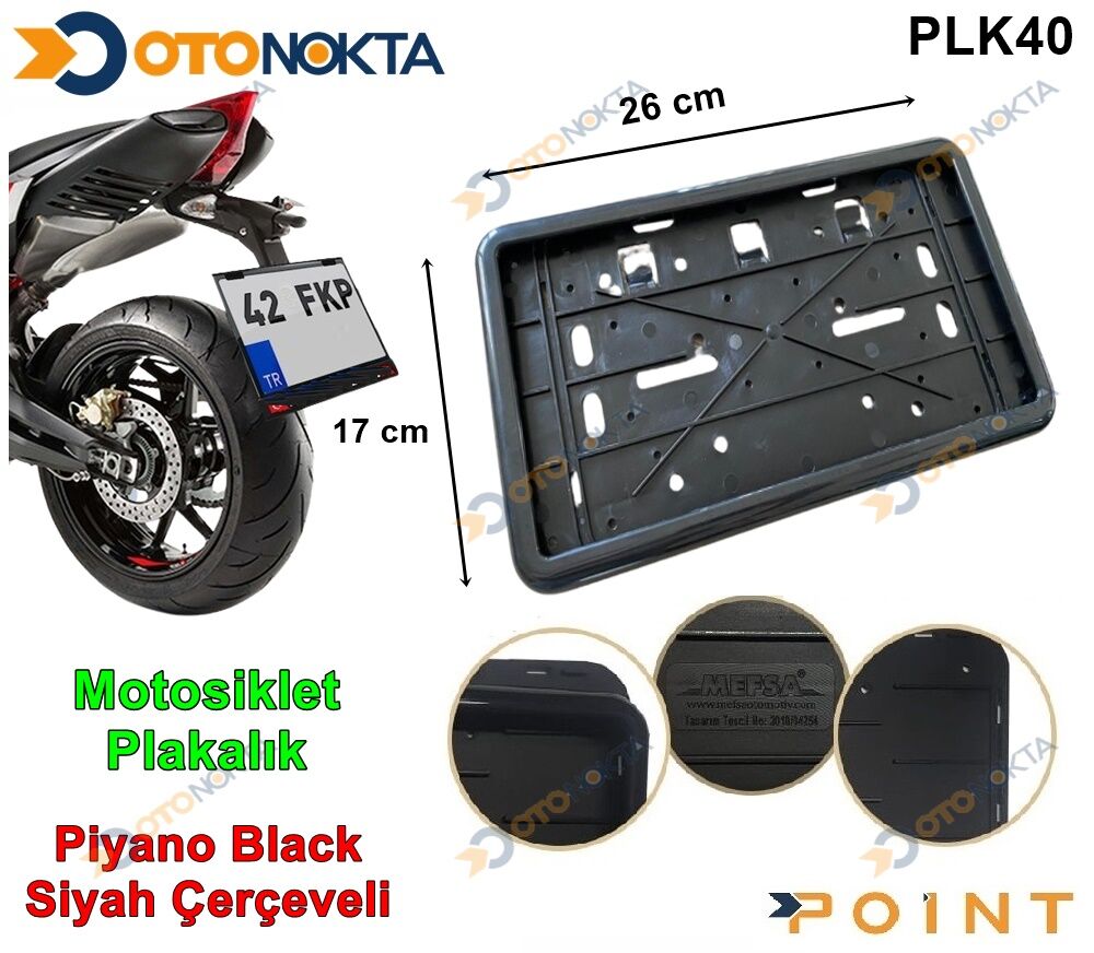 PLAKA ALTLIĞI KONSEPT MOTORSİKLET SİYAH
