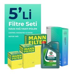 MANN Citroen Jumper 2.2 BlueHDi Dizel Filtre Bakım Seti Castrol Motor Yağlı (2019-2024) 5 Li