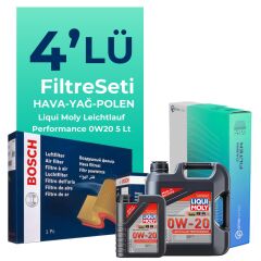 Bosch Nissan Qashqai 1.5 Hybrid Filtre Bakım Seti Liqui Moly Motor Yağlı (2022-2025) 4 Lü