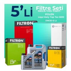 Filtron Ford Focus 1.5 Dizel Manuel Filtre Bakım Seti Liqui Moly Motor Yağlı (2018-2024) 5 Li