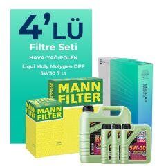 MANN Jeep Cherokee 2.8 Dizel Filtre Bakım Seti Liqui Moly Motor Yağlı (2008-2013) 4 Lü