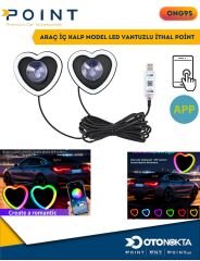 ARAÇ İÇ KALP VANTUZLU  MODEL LED TELEFON UYGULAMA