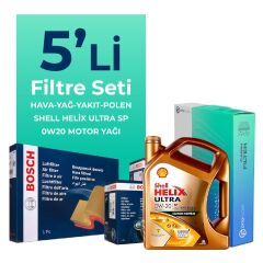 BOSCH Alfa Romeo Tonale 1.6 Dizel Filtre Bakım Seti Shell Motor Yağlı (2022-2024) 5 Li