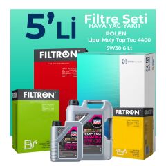 Filtron Renault Megane 1.6 Dizel Filtre Bakım Seti Liqui Moly Motor Yağlı (2016-2018) 5 Li