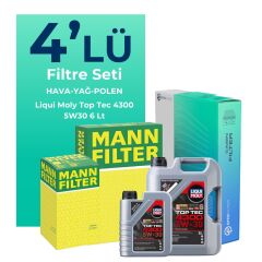 MANN Nissan X-Trail 1.3 Benzin Filtre Bakım Seti Liqui Moly Motor Yağlı (2019-2021) 4 Lü