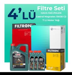 Filtron Kia Sorento 2.2 Dizel Filtre Bakım Seti Castrol Motor Yağlı (2010-2012) 4 Lü