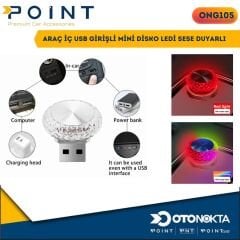 ARAÇ İÇ USB GİRİŞLİ MİNİ DİSKO LEDİ SESE DUYARLI