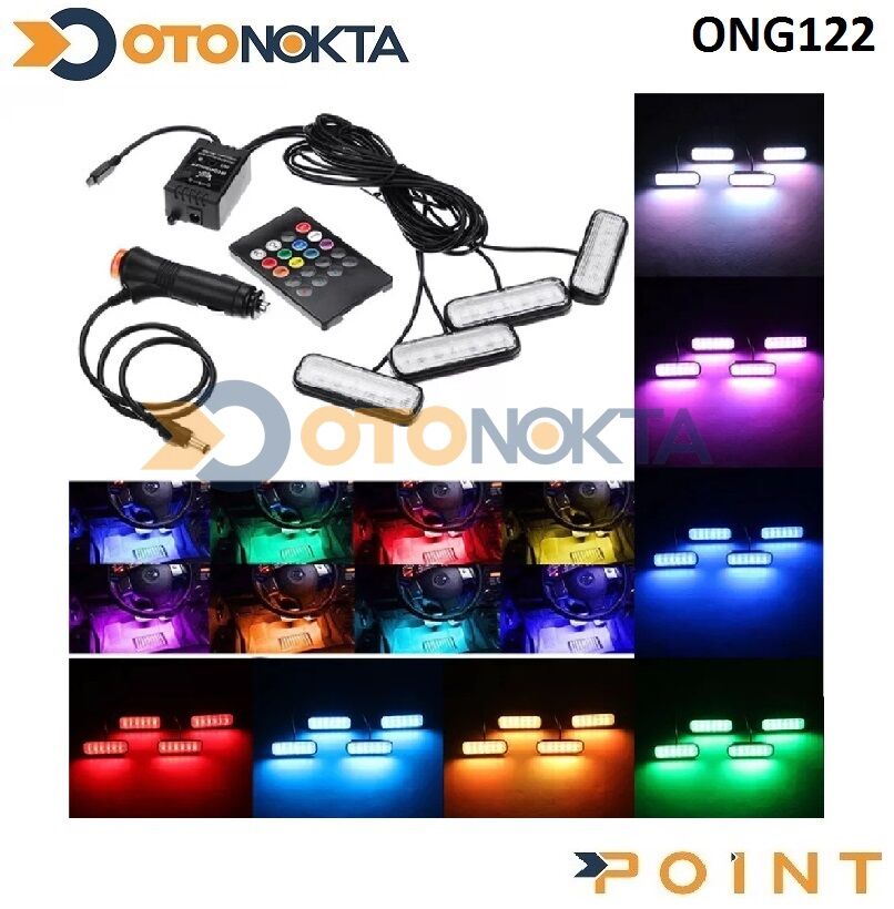 AYAK ALTI SESE DUYARLI 24 LED 7 RENK KUMANDA POİNT