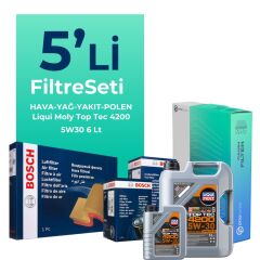Bosch Audi A5 40 Dizel Filtre Bakım Seti Liqui Moly Motor Yağlı (2020-2024) 5 Li