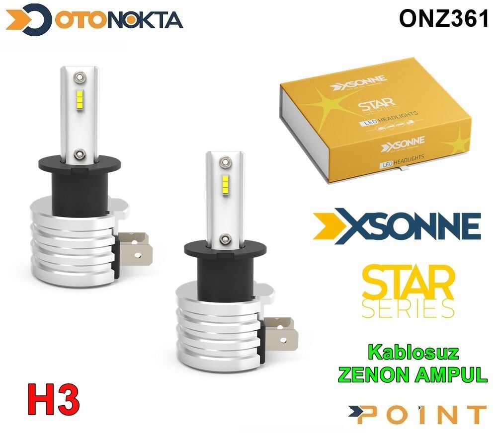 ZENON LED H3 12V STAR SERİ KABLOSUZ  XSONNE POİNT