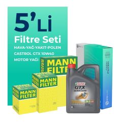 MANN Jeep Grand Cherokee 3.1 Dizel Filtre Bakım Seti Castrol Motor Yağlı (1999-2002) 5 Li