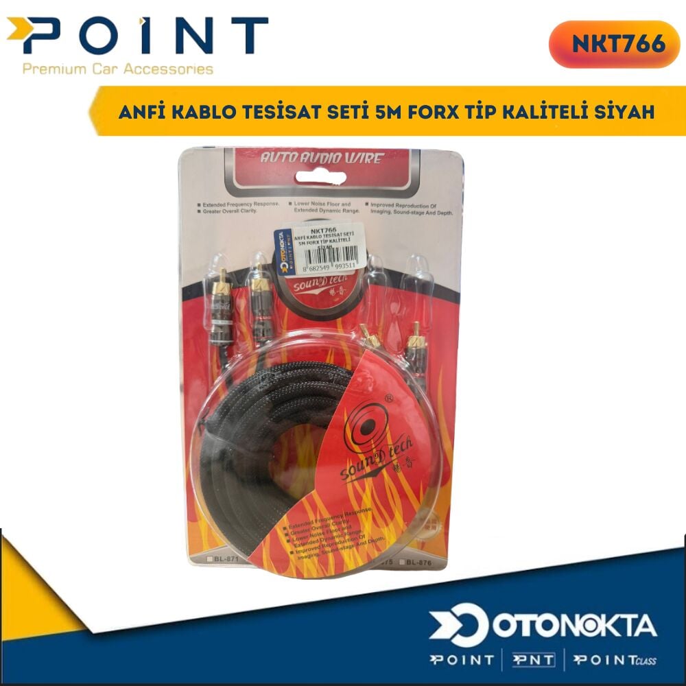 ANFİ KABLO TESİSAT SETİ 5M FORX TİP KALİTELİ SİYAH