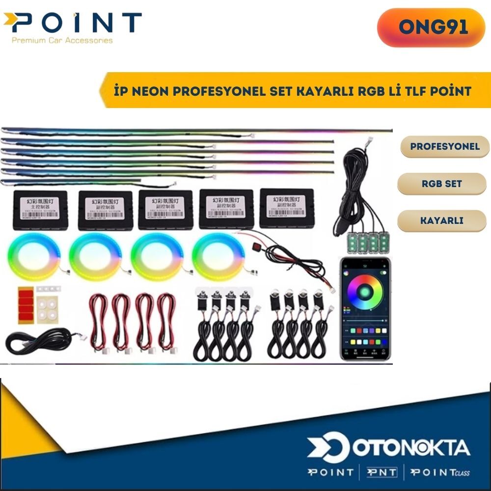 İP NEON PROFESYONEL SET KAYARLI RGB Lİ TLF POİNT