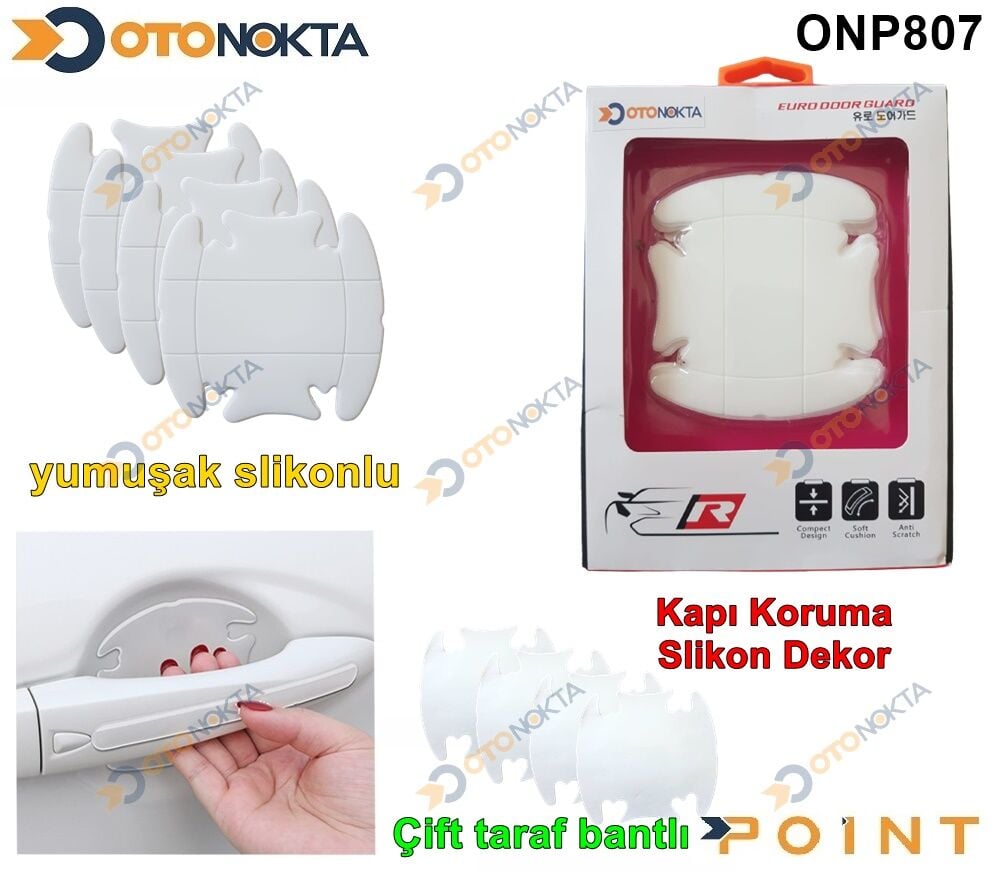 DIŞ KAPI KOLU KORUMA BANDI 4 PARÇA BEYAZ