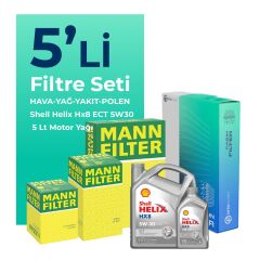 MANN Seat Arona 1.6 Dizel Filtre Bakım Seti Shell Motor Yağlı (2017-2021) 5 Li