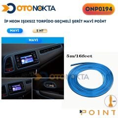 İP NEON IŞIKSIZ TORPİDO GEÇMELİ ŞERİT MAVİ POİNT