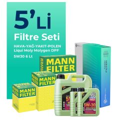 MANN Citroen Jumper 2.2 Dizel Filtre Bakım Seti Liqui Moly Motor Yağlı (2014-2016) 5 Li