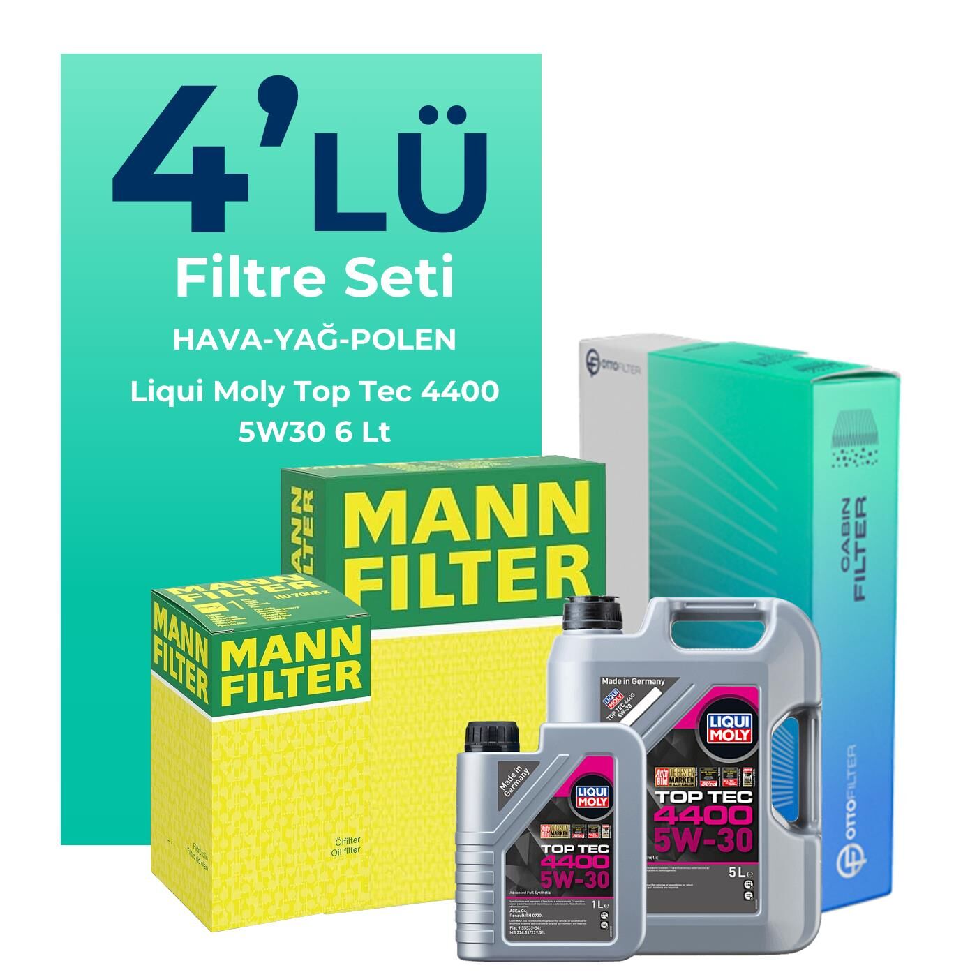 MANN Nissan Qashqai 1.6 Dizel Filtre Bakım Seti Liqui Moly Motor Yağlı (2014-2020) 4 Lü