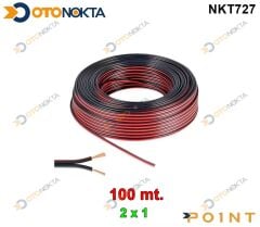 HOPARLÖR KABLOSU SİYAH KIRMIZI 2X1 100 METRE