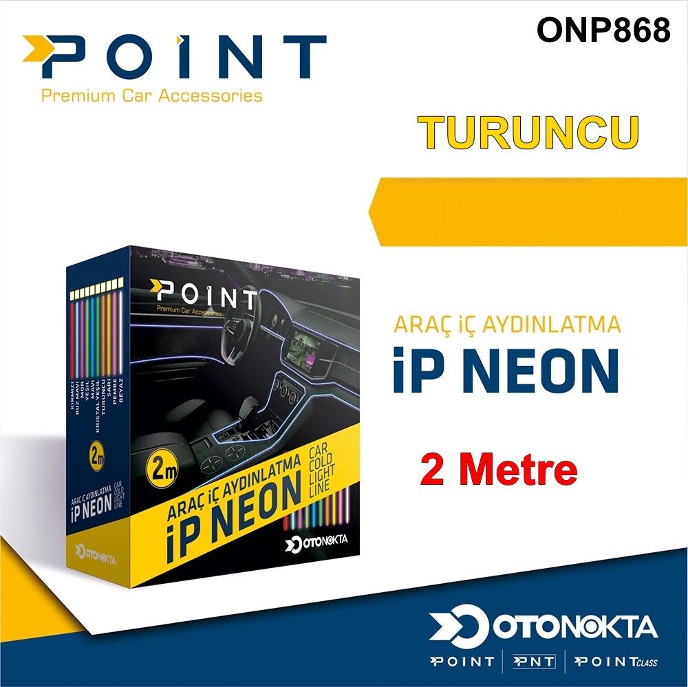 İP NEON 12V IŞIKLI TURUNCU 2 METRE POİNT