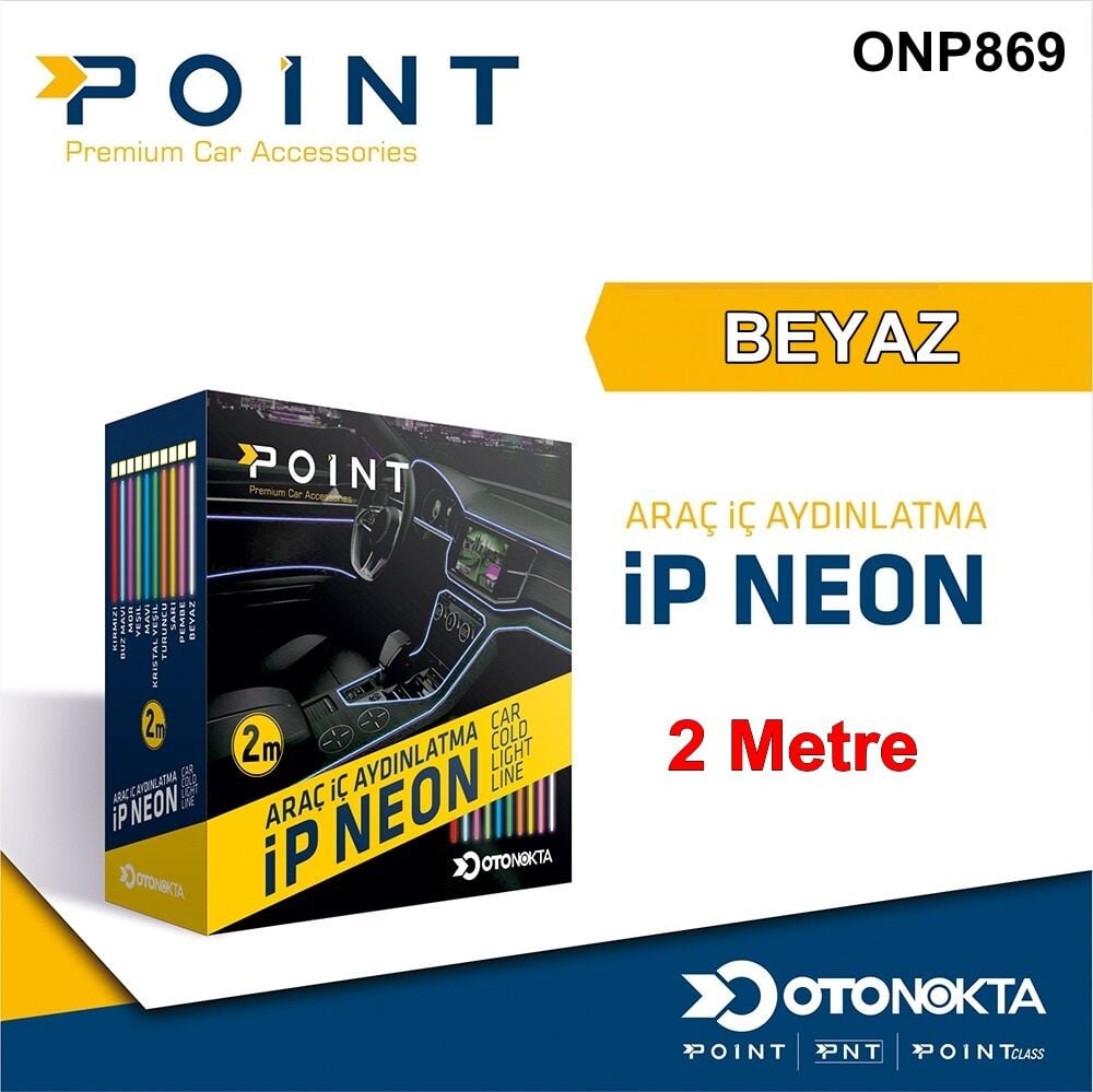 İP NEON 12V IŞIKLI BEYAZ 2 METRE POİNT