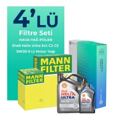 MANN Ford Mondeo 2.0 Dizel Filtre Bakım Seti Shell Motor Yağlı (2015-2018) 4 Lü