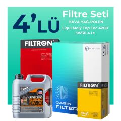 Filtron Volkswagen CC 1.4 TSi Filtre Bakım Seti Liqui Moly Motor Yağlı (2015-2017) 4 Lü