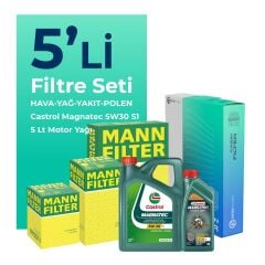 MANN Lancia Delta 1.6 Dizel Filtre Bakım Seti Castrol Motor Yağlı (2008-2014) 5 Li