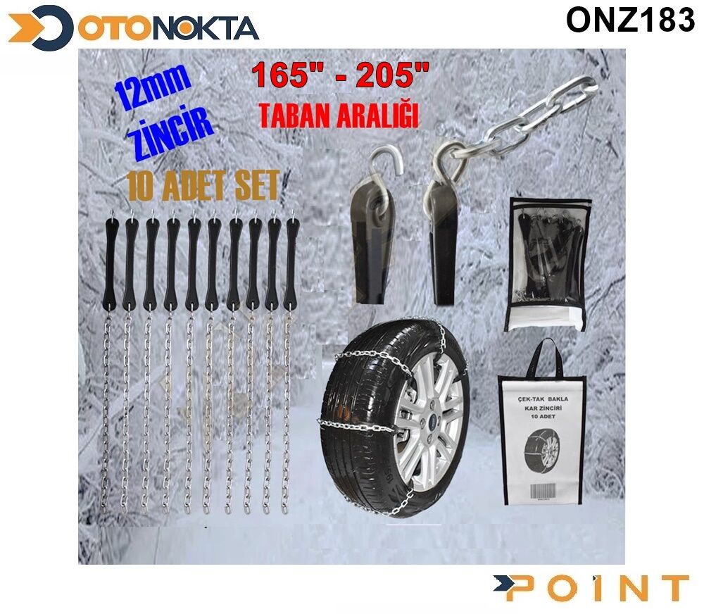 KAR ZİNCİRİ LASTİK 165*205 KALİTELİ 10 PARÇA ÇELİK