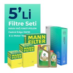 MANN Mercedes CLA180 Dizel Filtre Bakım Seti Castrol Motor Yağlı (2019-2022) 5 Li