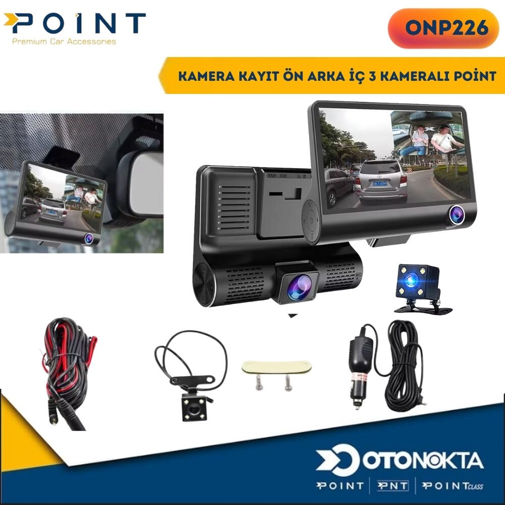 KAMERA KAYIT ÖN ARKA İÇ 3 KAMERALI POİNT