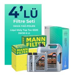 MANN Citroen Jumpy 1.5 Dizel Filtre Bakım Seti Liqui Moly Motor Yağlı (2017-2024) 4 Lü