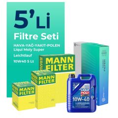 MANN Kia Rio 1.5 Dizel Filtre Bakım Seti Liqui Moly Motor Yağlı (2007-2011) 5 Li