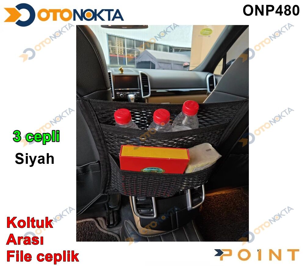 KOLTUK ARA FİLE 3 CEPLİ SİYAH İTHAL POİNT