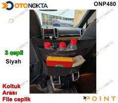 KOLTUK ARA FİLE 3 CEPLİ SİYAH İTHAL POİNT