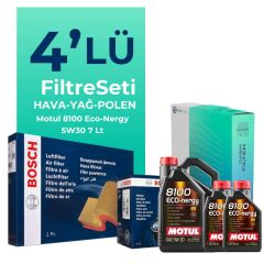 BOSCH Mercedes C180 Benzin Filtre Bakım Seti Motul Motor Yağlı (2014-2019) 4 Lü