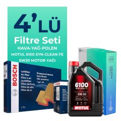 BOSCH Volkswagen Golf 1.6 Dizel Filtre Bakım Seti Motul Motor Yağlı (2009-2012) 4 Lü
