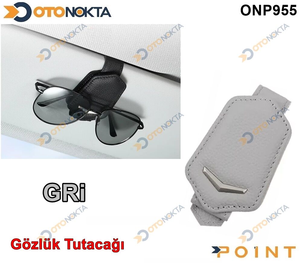 GÖZLÜK TUTACAĞI MIKNATISLI DERİ GRİ POİNT