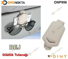 GÖZLÜK TUTACAĞI MIKNATISLI DERİ BEJ POİNT
