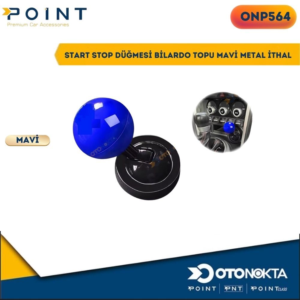 START STOP DÜĞMESİ BİLARDO TOPU MAVİ METAL İTHAL