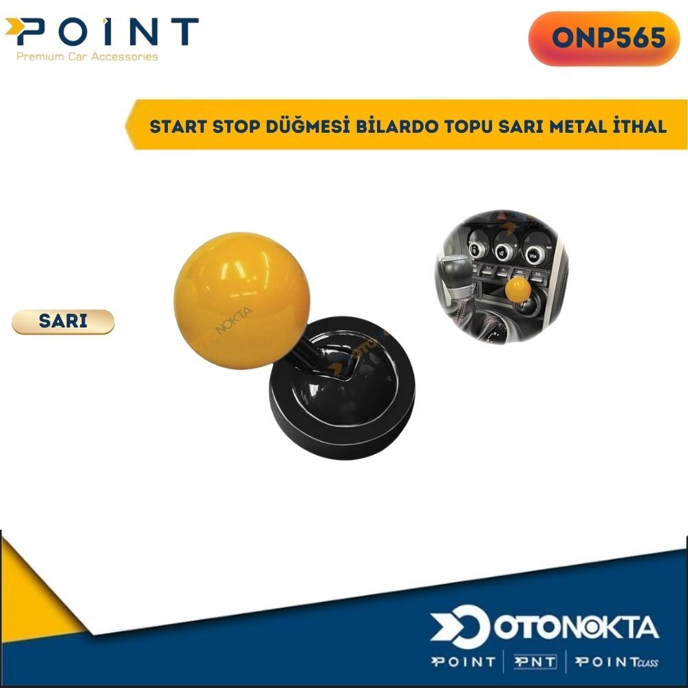 START STOP DÜĞMESİ BİLARDO TOPU SARI  METAL İTHAL