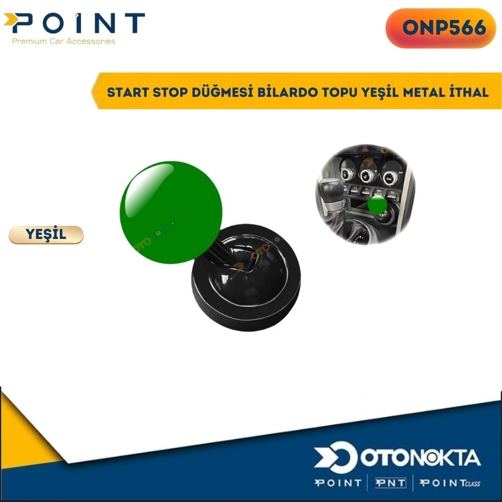 START STOP DÜĞMESİ BİLARDO TOPU YEŞİL  METAL İTHAL
