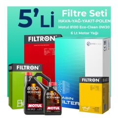 Filtron Volvo XC60 2.0 Dizel Filtre Bakım Seti Motul Motor Yağlı (2013-2017) 5 Li