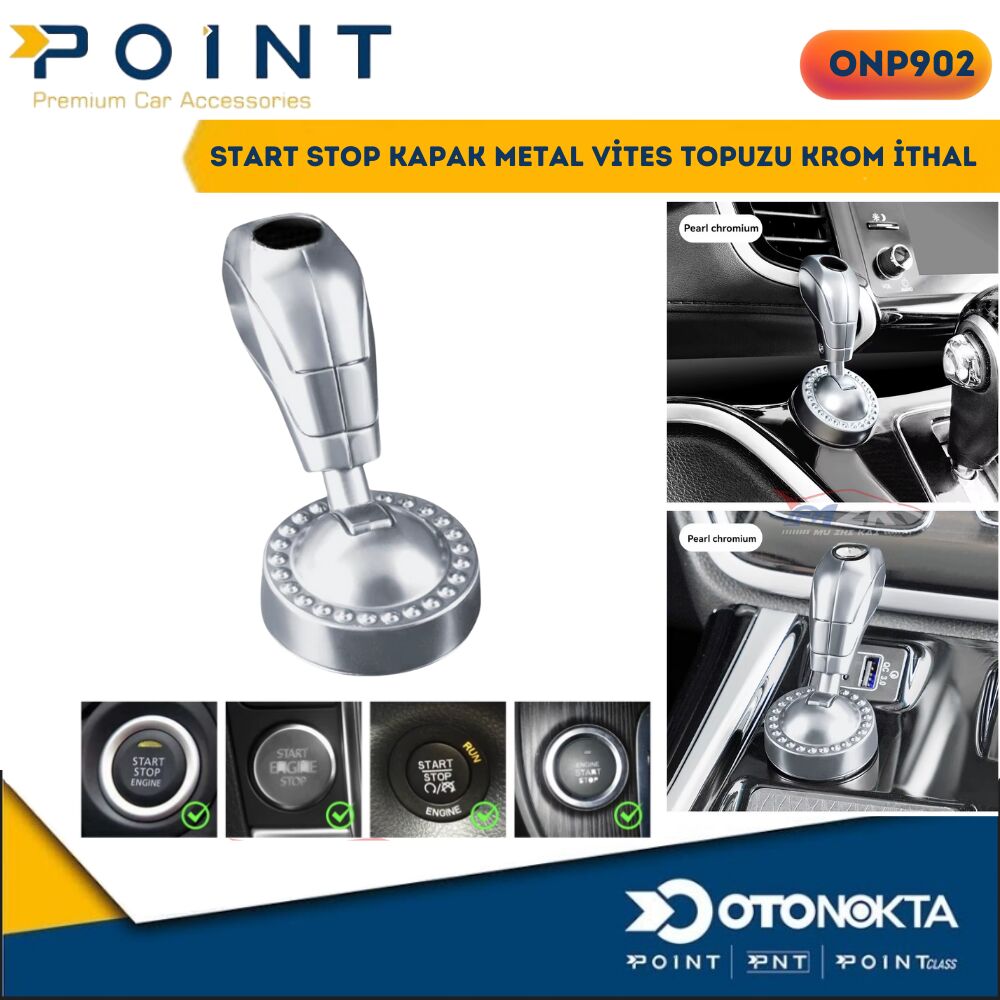 START STOP KAPAK METAL VİTES TOPUZU KROM İTHAL
