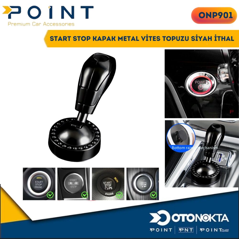 START STOP KAPAK  METAL VİTES TOPUZU SİYAH