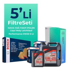 BOSCH Alfa Romeo Tonale 1.6 Dizel Filtre Bakım Seti Liqui Moly Motor Yağlı (2022-2024) 5 Li