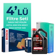 BOSCH Fiat Punto Evo 1.4 Benzinli Filtre Bakım Seti Motul Motor Yağlı (2008-2015) 4 Lü