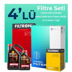 Filtron Volvo S60 2.0 B5 Filtre Bakım Seti Motul Motor Yağlı (2019-2024) 4 Lü
