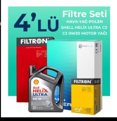 Filtron Citroen Jumper 2.0 BlueHDi Dizel Filtre Bakım Seti Shell Motor Yağlı (2015-2020) 4 Lü