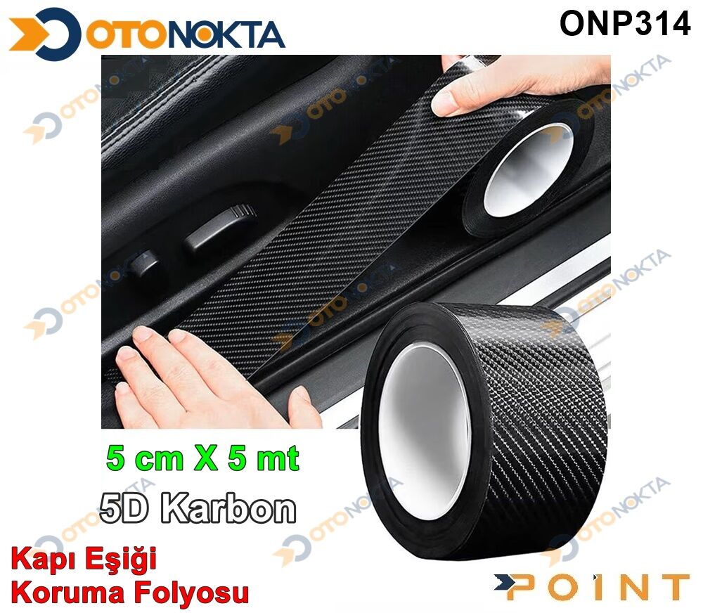 KAPI EŞİĞİ KORUMA FOLYO KARBON SİYAH 5D 5 MT POİNT
